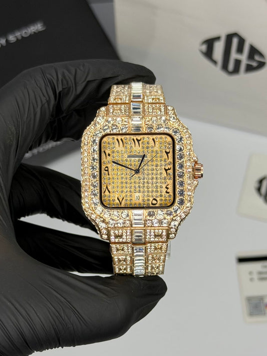 Cartier Santos Iced Out – Arabic Dial Edition