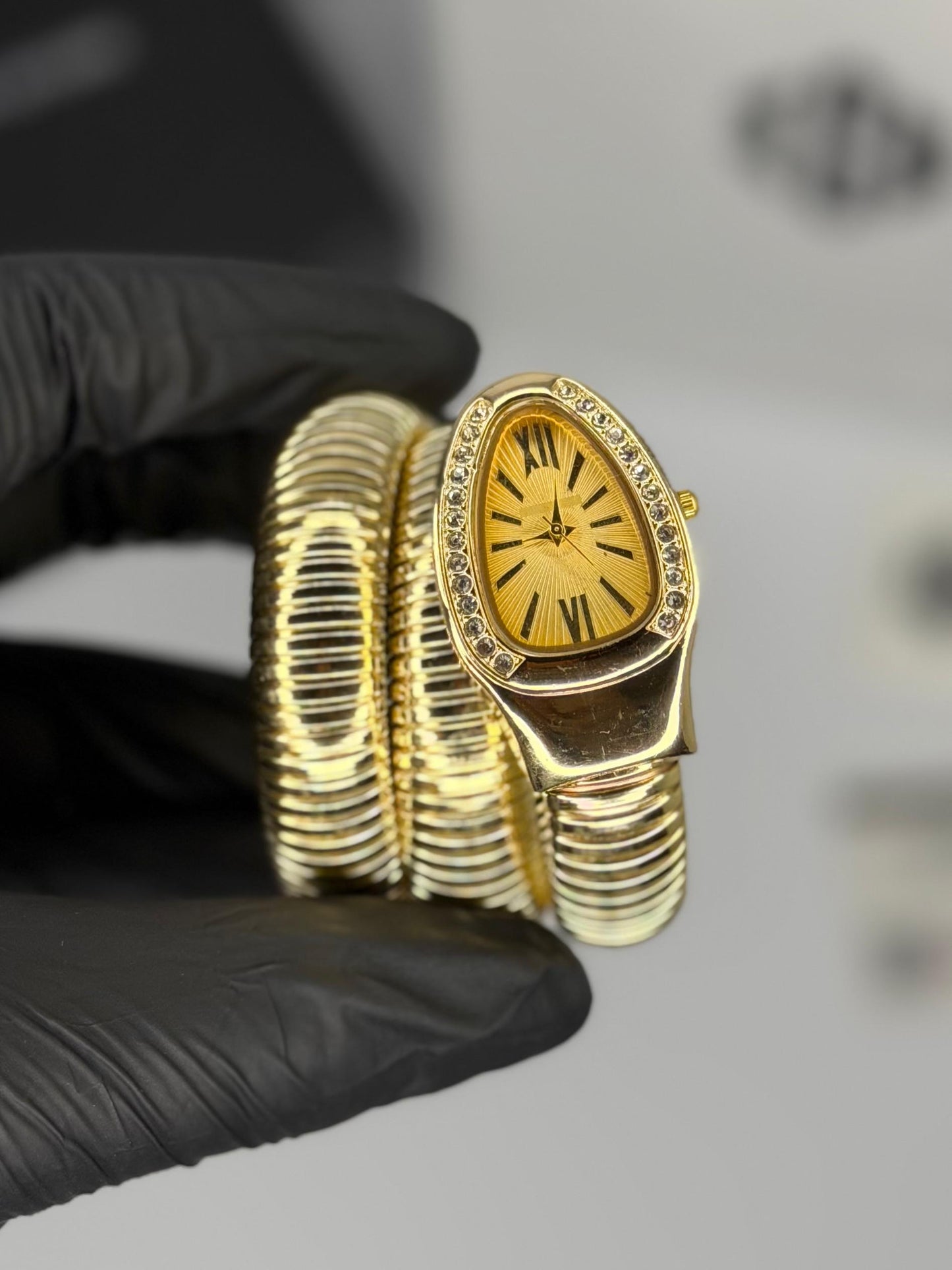 Serpenti Coil Snake Watch — Two-Tone Diamond Bezel Edition