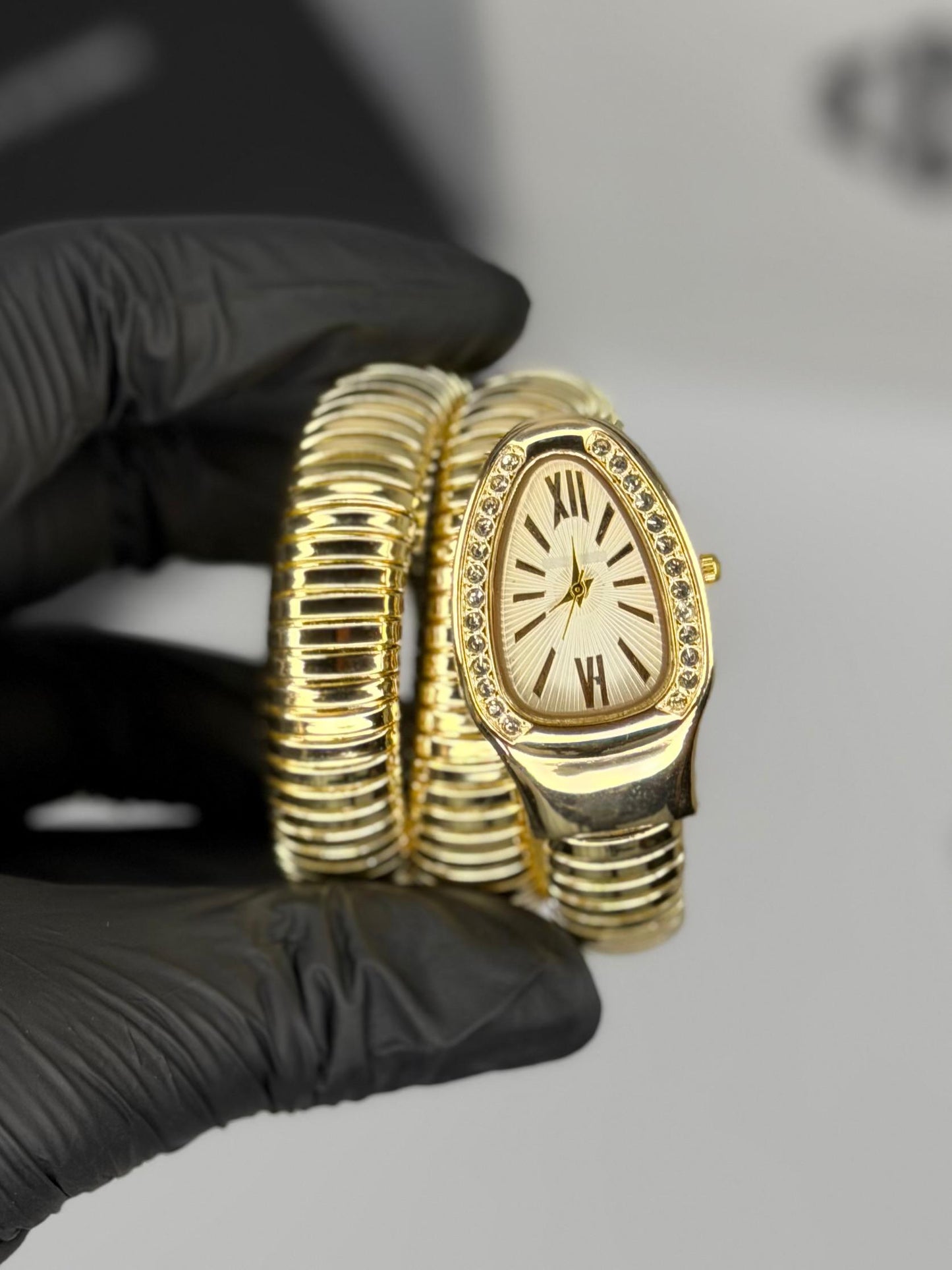 Serpenti Coil Snake Watch — Two-Tone Diamond Bezel Edition